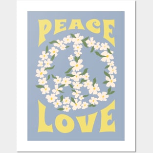 Floral Peace Sign and Love Posters and Art